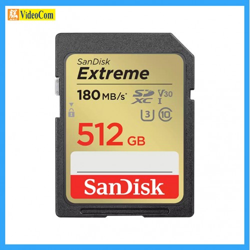SANDISK 512GB SD EXTREME UHS-I/U3 CL10 V304K UHD(180MB/s(R) / 130MB/s(W)) LT SDSDXVV-512G-GNCIN) 772-4593-P SANDISK 512GB SD EXTREME UHS-I/U3 CL10 V304K UHD(180MB/s(R) / 130MB/s(W)) LT SDSDXVV-512G-GNCIN) 772-4593-P